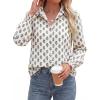image:imageBTFBM Button Down Shirts for Women Floral Long Sleeve Lightweight Chiffon Blouses Spring Business Casual Work Tops 2026Floral White Blue
