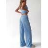 image:imageBTFBM Lounge Sets For Women 2026 Striped 2 Piece Sets Spaghetti Strap Summer Tops Wide Leg Pants Beach Vacation OutfitsStriped Blue White
