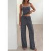 image:imageBTFBM Lounge Sets For Women 2026 Striped 2 Piece Sets Spaghetti Strap Summer Tops Wide Leg Pants Beach Vacation OutfitsStriped Navy White