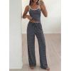 image:imageBTFBM Lounge Sets For Women 2026 Striped 2 Piece Sets Spaghetti Strap Summer Tops Wide Leg Pants Beach Vacation OutfitsStriped Navy White