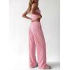 image:imageBTFBM Lounge Sets For Women 2026 Striped 2 Piece Sets Spaghetti Strap Summer Tops Wide Leg Pants Beach Vacation OutfitsStriped Pink White