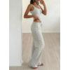 image:imageBTFBM Lounge Sets For Women 2026 Striped 2 Piece Sets Spaghetti Strap Summer Tops Wide Leg Pants Beach Vacation OutfitsStriped White Black