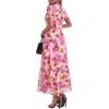 image:imageBTFBM Summer Dresses for Women 2026 Mesh Short Sleeve Floral Print Ruffle Long Boho Wedding Guest Dress CocktailFloral Pink Purple
