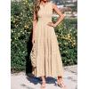image:imageBTFBM Summer Dresses for Women 2026 Sleeveless Boho V Neck A Line Flowy Spring Casual Maxi Dress Beach Vacation PocketsApricot