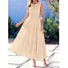 image:imageBTFBM Summer Dresses for Women 2026 Sleeveless Boho V Neck A Line Flowy Spring Casual Maxi Dress Beach Vacation PocketsApricot