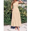 image:imageBTFBM Summer Dresses for Women 2026 Sleeveless Boho V Neck A Line Flowy Spring Casual Maxi Dress Beach Vacation PocketsApricot