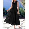 image:imageBTFBM Summer Dresses for Women 2026 Sleeveless Boho V Neck A Line Flowy Spring Casual Maxi Dress Beach Vacation PocketsBlack