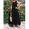 image:imageBTFBM Summer Dresses for Women 2026 Sleeveless Boho V Neck A Line Flowy Spring Casual Maxi Dress Beach Vacation PocketsBlack