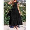 image:imageBTFBM Summer Dresses for Women 2026 Sleeveless Boho V Neck A Line Flowy Spring Casual Maxi Dress Beach Vacation PocketsBlack