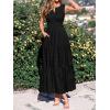 image:imageBTFBM Summer Dresses for Women 2026 Sleeveless Boho V Neck A Line Flowy Spring Casual Maxi Dress Beach Vacation PocketsBlack