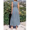 image:imageBTFBM Summer Dresses for Women 2026 Sleeveless Boho V Neck A Line Flowy Spring Casual Maxi Dress Beach Vacation PocketsBlue Grey