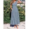 image:imageBTFBM Summer Dresses for Women 2026 Sleeveless Boho V Neck A Line Flowy Spring Casual Maxi Dress Beach Vacation PocketsBlue Grey