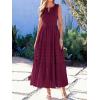 image:imageBTFBM Summer Dresses for Women 2026 Sleeveless Boho V Neck A Line Flowy Spring Casual Maxi Dress Beach Vacation PocketsBurgundy