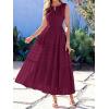 image:imageBTFBM Summer Dresses for Women 2026 Sleeveless Boho V Neck A Line Flowy Spring Casual Maxi Dress Beach Vacation PocketsBurgundy