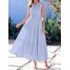 image:imageBTFBM Summer Dresses for Women 2026 Sleeveless Boho V Neck A Line Flowy Spring Casual Maxi Dress Beach Vacation PocketsLight Blue