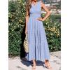 image:imageBTFBM Summer Dresses for Women 2026 Sleeveless Boho V Neck A Line Flowy Spring Casual Maxi Dress Beach Vacation PocketsLight Blue