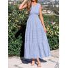 image:imageBTFBM Summer Dresses for Women 2026 Sleeveless Boho V Neck A Line Flowy Spring Casual Maxi Dress Beach Vacation PocketsLight Blue