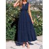 image:imageBTFBM Summer Dresses for Women 2026 Sleeveless Boho V Neck A Line Flowy Spring Casual Maxi Dress Beach Vacation PocketsNavy Blue