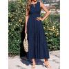image:imageBTFBM Summer Dresses for Women 2026 Sleeveless Boho V Neck A Line Flowy Spring Casual Maxi Dress Beach Vacation PocketsNavy Blue