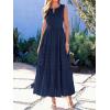 image:imageBTFBM Summer Dresses for Women 2026 Sleeveless Boho V Neck A Line Flowy Spring Casual Maxi Dress Beach Vacation PocketsNavy Blue
