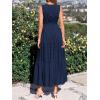 image:imageBTFBM Summer Dresses for Women 2026 Sleeveless Boho V Neck A Line Flowy Spring Casual Maxi Dress Beach Vacation PocketsNavy Blue