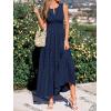 image:imageBTFBM Summer Dresses for Women 2026 Sleeveless Boho V Neck A Line Flowy Spring Casual Maxi Dress Beach Vacation PocketsNavy Blue