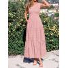 image:imageBTFBM Summer Dresses for Women 2026 Sleeveless Boho V Neck A Line Flowy Spring Casual Maxi Dress Beach Vacation PocketsPink
