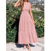 image:imageBTFBM Summer Dresses for Women 2026 Sleeveless Boho V Neck A Line Flowy Spring Casual Maxi Dress Beach Vacation PocketsPink
