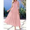 image:imageBTFBM Summer Dresses for Women 2026 Sleeveless Boho V Neck A Line Flowy Spring Casual Maxi Dress Beach Vacation PocketsPink