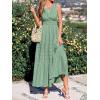 image:imageBTFBM Summer Dresses for Women 2026 Sleeveless Boho V Neck A Line Flowy Spring Casual Maxi Dress Beach Vacation PocketsSage Green