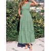 image:imageBTFBM Summer Dresses for Women 2026 Sleeveless Boho V Neck A Line Flowy Spring Casual Maxi Dress Beach Vacation PocketsSage Green