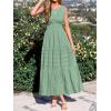 image:imageBTFBM Summer Dresses for Women 2026 Sleeveless Boho V Neck A Line Flowy Spring Casual Maxi Dress Beach Vacation PocketsSage Green