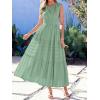 image:imageBTFBM Summer Dresses for Women 2026 Sleeveless Boho V Neck A Line Flowy Spring Casual Maxi Dress Beach Vacation PocketsSage Green