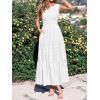 image:imageBTFBM Summer Dresses for Women 2026 Sleeveless Boho V Neck A Line Flowy Spring Casual Maxi Dress Beach Vacation PocketsWhite