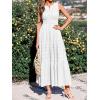 image:imageBTFBM Summer Dresses for Women 2026 Sleeveless Boho V Neck A Line Flowy Spring Casual Maxi Dress Beach Vacation PocketsWhite