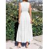 image:imageBTFBM Summer Dresses for Women 2026 Sleeveless Boho V Neck A Line Flowy Spring Casual Maxi Dress Beach Vacation PocketsWhite