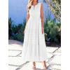 image:imageBTFBM Summer Dresses for Women 2026 Sleeveless Boho V Neck A Line Flowy Spring Casual Maxi Dress Beach Vacation PocketsWhite