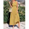 image:imageBTFBM Summer Dresses for Women 2026 Sleeveless Boho V Neck A Line Flowy Spring Casual Maxi Dress Beach Vacation PocketsYellow