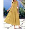 image:imageBTFBM Summer Dresses for Women 2026 Sleeveless Boho V Neck A Line Flowy Spring Casual Maxi Dress Beach Vacation PocketsYellow