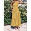 image:imageBTFBM Summer Dresses for Women 2026 Sleeveless Boho V Neck A Line Flowy Spring Casual Maxi Dress Beach Vacation PocketsYellow