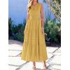 image:imageBTFBM Summer Dresses for Women 2026 Sleeveless Boho V Neck A Line Flowy Spring Casual Maxi Dress Beach Vacation PocketsYellow