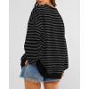 image:imageBTFBM Sweatshirt For Women 2026 Summer Crewneck Long Sleeve Oversized Striped Pullover Tops Y2K Clothes Workout ShirtBlack Dark Grey
