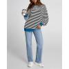 image:imageBTFBM Sweatshirt For Women 2026 Summer Crewneck Long Sleeve Oversized Striped Pullover Tops Y2K Clothes Workout ShirtBlack White