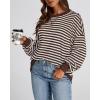 image:imageBTFBM Sweatshirt For Women 2026 Summer Crewneck Long Sleeve Oversized Striped Pullover Tops Y2K Clothes Workout ShirtGrey Brown