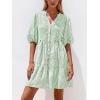 image:imageBTFBM Women Summer Dresses 2026 Striped Mini Dress Half Sleeve Button Down Tiered Flowy Beach Vacation Outfits PocketsGreen