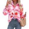 image:imageBTFBM Button Down Shirts for Women Floral Long Sleeve Lightweight Chiffon Blouses Spring Business Casual Work Tops 2026Floral Pink