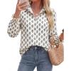 image:imageBTFBM Button Down Shirts for Women Floral Long Sleeve Lightweight Chiffon Blouses Spring Business Casual Work Tops 2026Floral White Blue