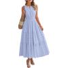 image:imageBTFBM Summer Dresses for Women 2026 Sleeveless Boho V Neck A Line Flowy Spring Casual Maxi Dress Beach Vacation PocketsLight Blue