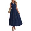 image:imageBTFBM Summer Dresses for Women 2026 Sleeveless Boho V Neck A Line Flowy Spring Casual Maxi Dress Beach Vacation PocketsNavy Blue