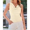 image:imageBTFBM Cowl Neck Tops for Women 2026 Sleeveless Going Out Business Casual Tank Top Spring Summer Outfits Fashion ClothingApricot